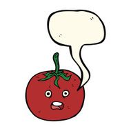 cartoon tomato with speech bubble N25