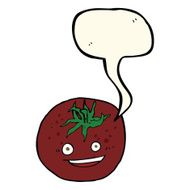 cartoon tomato with speech bubble N26