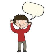 cartoon excited boy with speech bubble N93