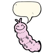 cartoon caterpillar with speech bubble N8