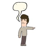 cartoon man pointing with speech bubble N125
