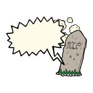 cartoon spooky grave with speech bubble N10