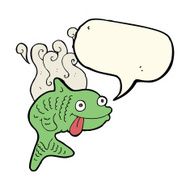 cartoon smelly fish with speech bubble N7