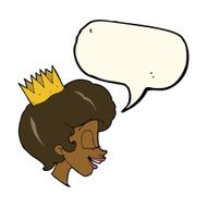 cartoon princess with speech bubble N26