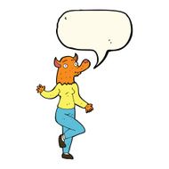 cartoon dancing fox woman with speech bubble N4