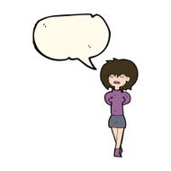cartoon shocked woman with speech bubble N64