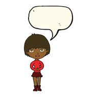 cartoon woman waiting patiently with speech bubble N8