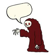 cartoon spooky halloween costume with speech bubble N15
