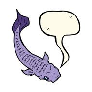 cartoon fish with speech bubble N51