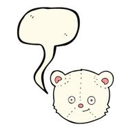 cartoon polar bear head with speech bubble N8