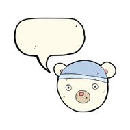 cartoon polar bear face with speech bubble N19