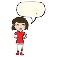 cartoon woman with speech bubble N20