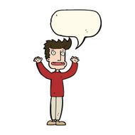 cartoon stressed man with speech bubble N43