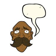 cartoon sad old man with speech bubble N14