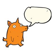 cartoon funny little dog with speech bubble N13