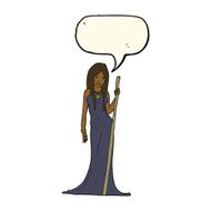 cartoon sorceress with speech bubble N7