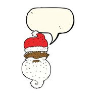 cartoon grim santa face with speech bubble N4