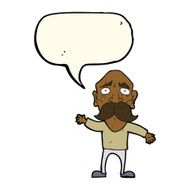 cartoon worried old man with speech bubble N14