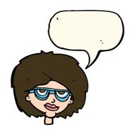cartoon woman wearing spectacles with speech bubble N24