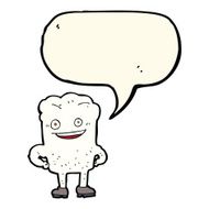 cartoon tooth looking smug with speech bubble N12