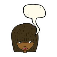 cartoon staring woman with speech bubble N36