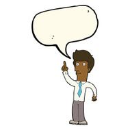 cartoon friendly man with idea speech bubble N8