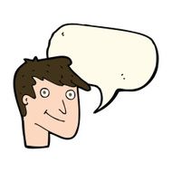 cartoon happy man with speech bubble N298