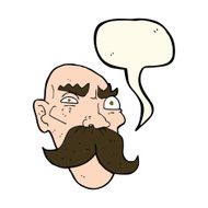cartoon angry old man with speech bubble N91