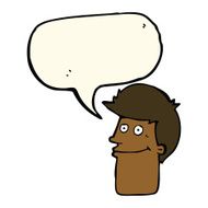 cartoon smiling man with speech bubble N20