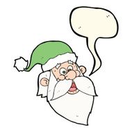 cartoon jolly santa claus face with speech bubble N7