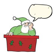 cartoon bored santa claus with speech bubble N6