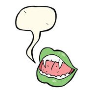 cartoon vampire lips with speech bubble N9
