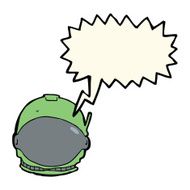 cartoon astronaut face with speech bubble N7