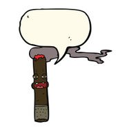 cartoon cigar character with speech bubble N4