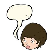 cartoon girl with concerned expression speech bubble N6