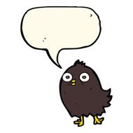 funny cartoon bird with speech bubble N87