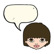 cartoon female face with speech bubble N93