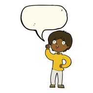cartoon boy with idea speech bubble N54