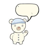 cartoon polar bear cub with speech bubble N48