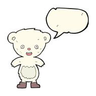 cartoon polar bear cub with speech bubble N49