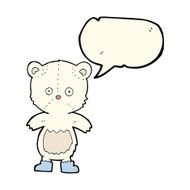cartoon polar bear cub with speech bubble N50