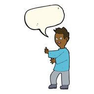 cartoon shocked man with speech bubble N75