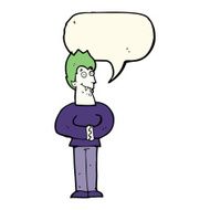 cartoon vampire with speech bubble N86