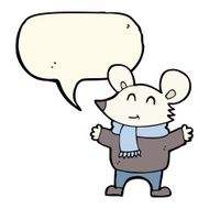 cartoon mouse with speech bubble N8