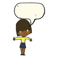 cartoon curious woman with speech bubble N38