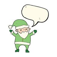 cartoon dancing santa with speech bubble N7
