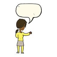 cartoon woman gesturing with speech bubble N21