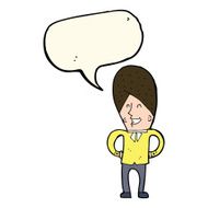 cartoon happy man with speech bubble N299