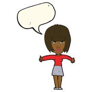 cartoon annoyed woman with speech bubble N119