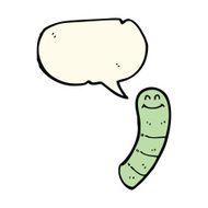 cartoon worm with speech bubble N5